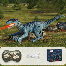 (A) Electric remote control Velociraptor Tyrannosaurus Rex simulation sound emitting remote control dinosaur