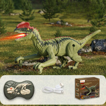 (B) Electric remote control Velociraptor Tyrannosaurus Rex simulation sound emitting remote control dinosaur
