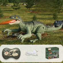 (D) Electric remote control Velociraptor Tyrannosaurus Rex simulation sound emitting remote control dinosaur