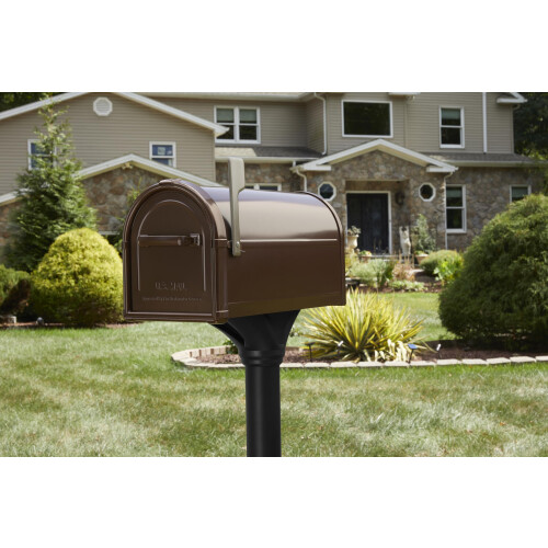 Architectural Mailboxes Hillsborough Galvanized Steel Post Mount Mailbox  Compatibility Code J  5593C-CG-10  Copper  Large Capacity 1