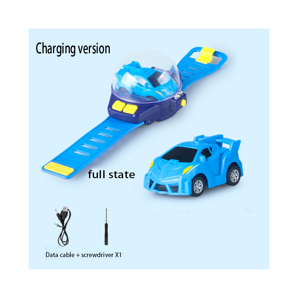 Photos - Parts for Drones & RC models MAXPOWER  Mini Cartoon RC Small Car Analog Watch Remote Control Cute Infrared Sensing Model Charge Toys For Children (infrared blue)