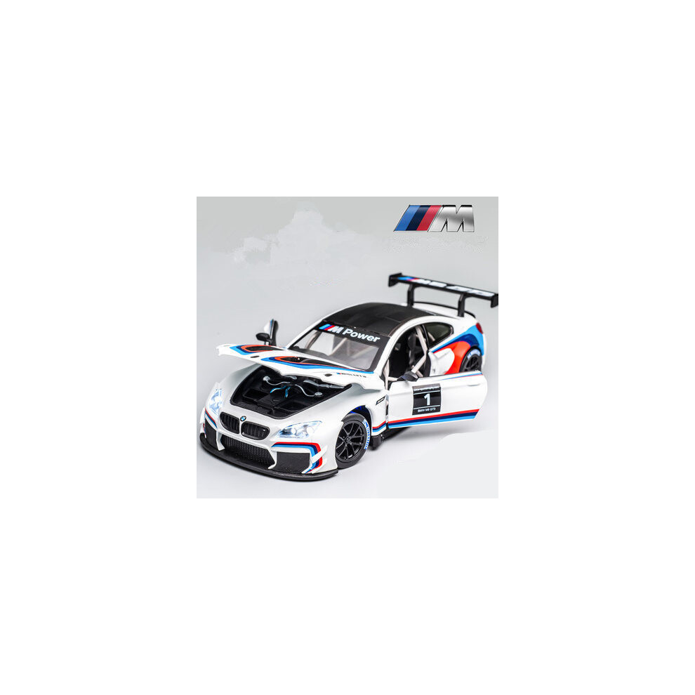 (M6 GT3 blanc 1) 1:24 BMW M4 GT3 modèle de voiture de sport en alliage moulé sous pression en métal jouet voiture véhicules