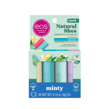 eos Natural Shea Minty Lip Balm Variet Pack- Artic Mint Vanilla Mint Sweet Mint Eucalyptus Mint All-Day Moisture Lip Balm Gift Set 0,14 oz 4-Pac