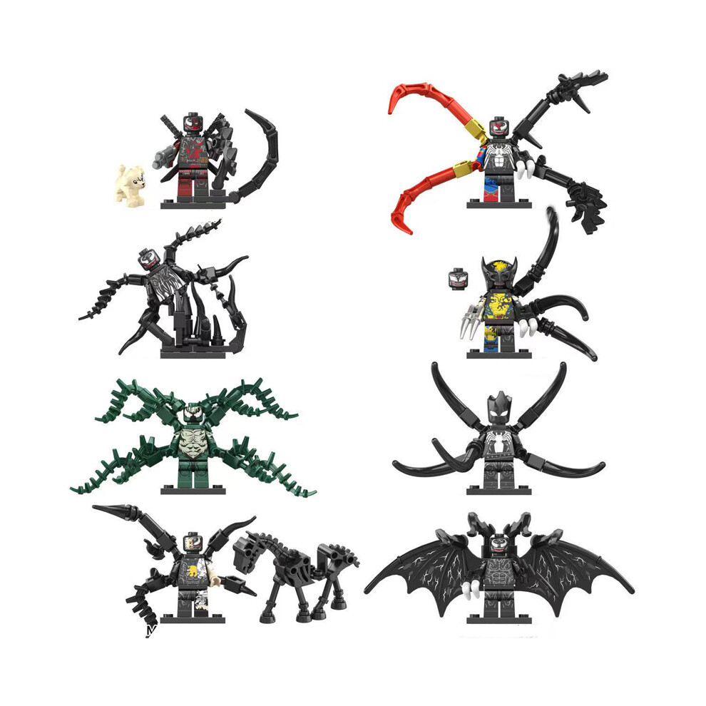 Bonxaif 8Pcs Minifigures Marvel Superheroes Venom Fit Lego