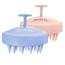 HEETA 2 Pack Hair Scalp Massager Shampoo Brush for Hair Growth, Hair Scalp Scrubber with Soft Silicone, Wet and Dry Hair Detangler, Wheat Straw Materi