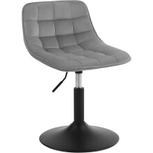 Dressing Stool Swivel Velvet Modern Breakfast Dining Chair Rotatable Stool Light Grey
