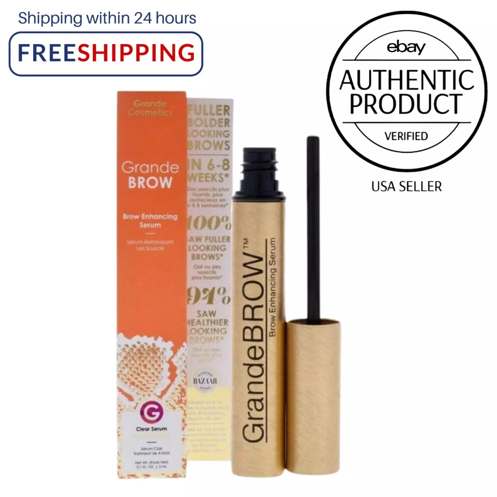 Grande BROW EYEBROW Exp 2027 Enhancing Serum 0.1 oz / 3 ml 4 month supply New