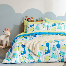 SLEEP ZONE B?rne Senget?j Twin Dyne S?t - S?dt trykt til drenge Piger Teenagere Super bl?d falme resistent s?d Dino Twin