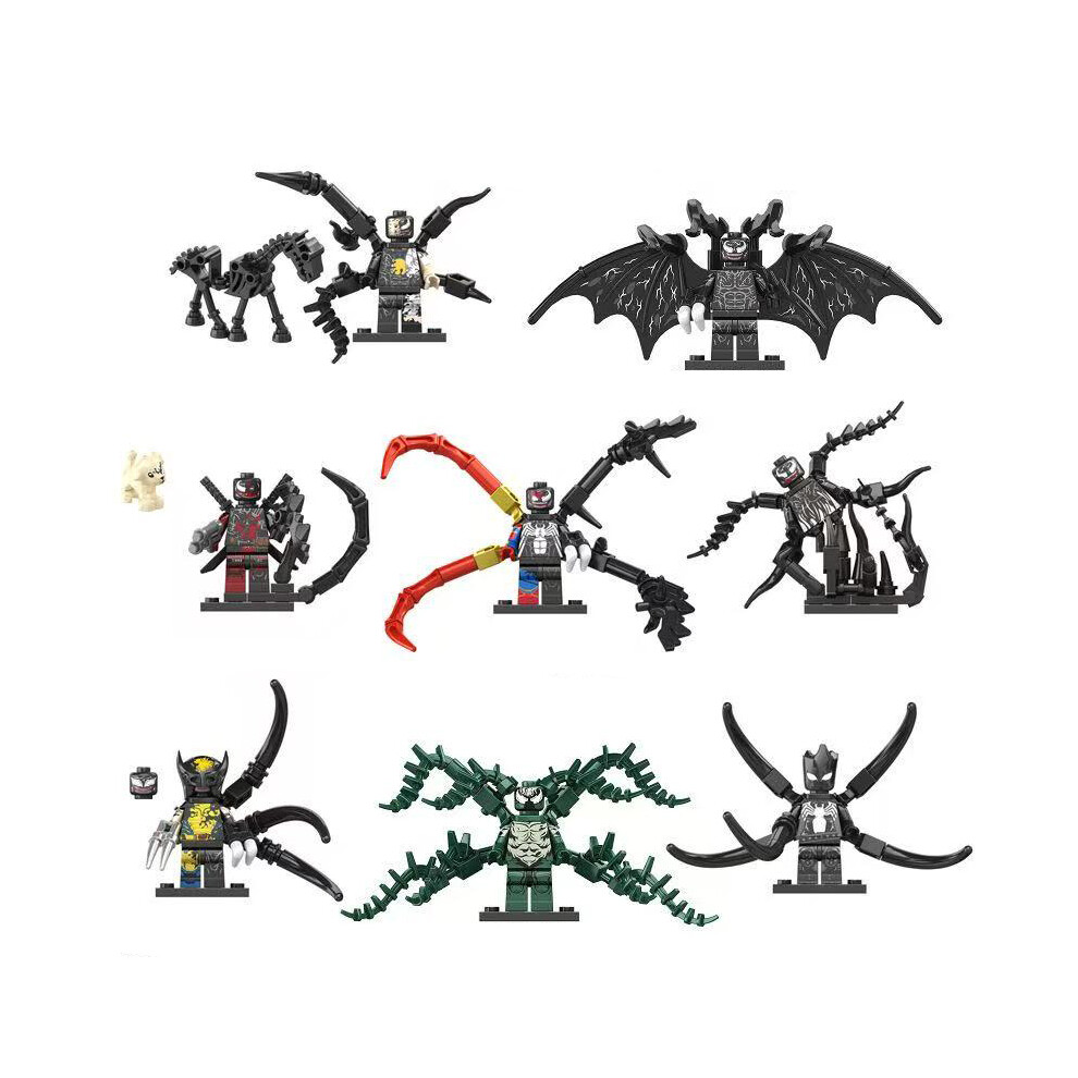 Bonxaif 8Pcs Minifigures Marvel Superheroes Venom Children's Collection Fit Lego