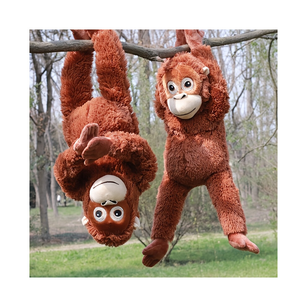 Flemye (1Pc) Polyester Fiber Orangutan Plush Toy - Long Arm Ragdoll Monkey Doll For Creative Outdoor Play, Birthday Party Supplies, Valentine's Day Gift