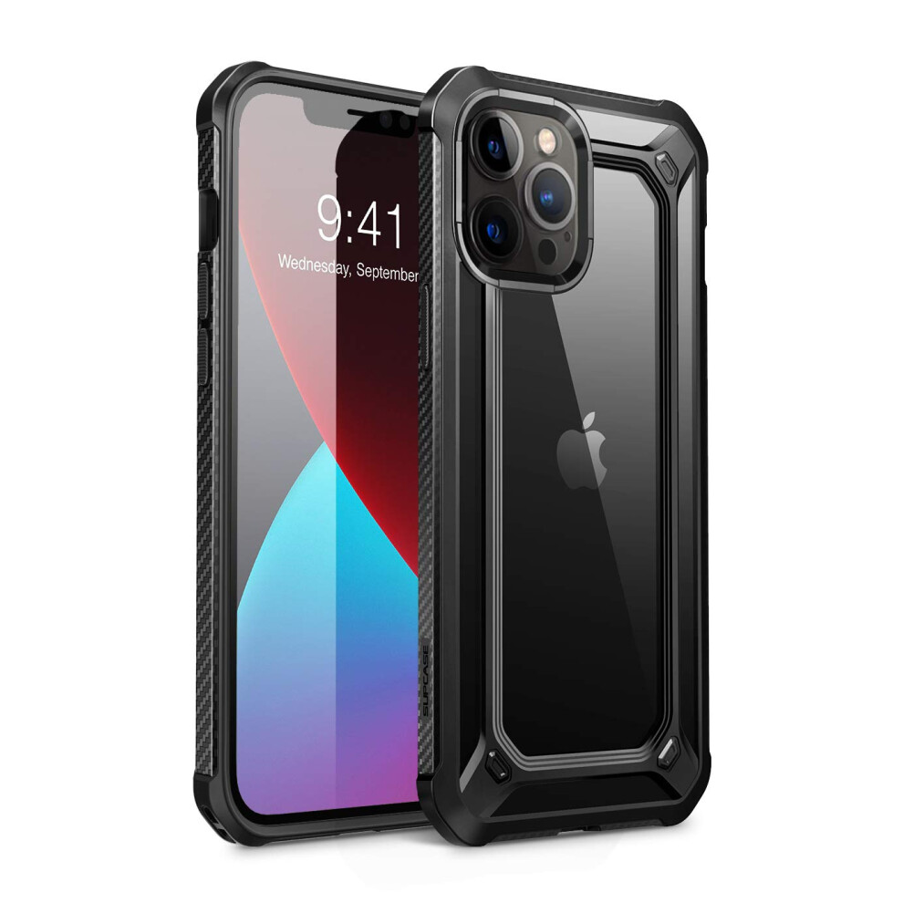 Etui Supcase Unicorn Beetle Exo Series Do Iphone'a 12 Pro Max (Wydanie 2020) 6,7-Calowe Hybrydowe Ochronne Przezroczyste Etui Ochronne Premium (Czarn-image