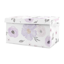 S?d jojo designer lilla akvarel blomster pige lille stof leget?j bin opbevaringsboks bryst til baby b?rnehave eller b?rnev?relse - lavendel lyser