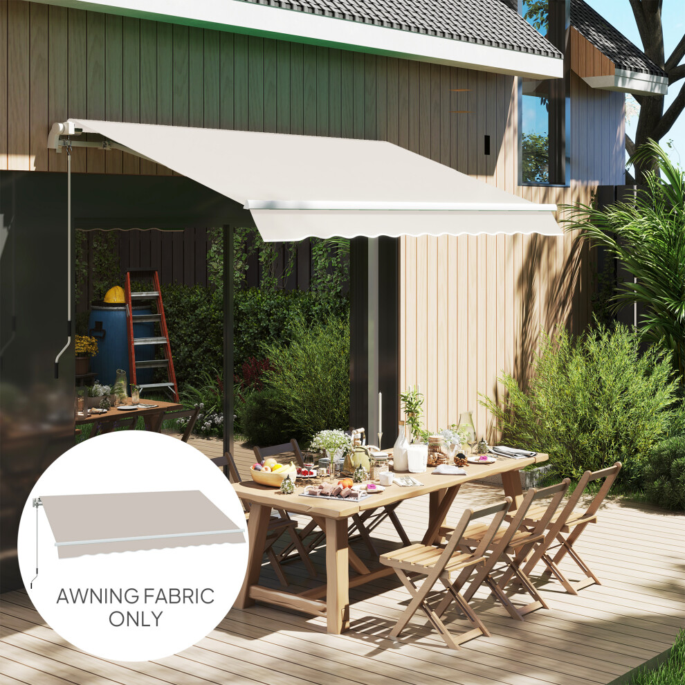 Outsunny Replacement Canopy for 3 x 2.5 m Awning (Fabric Only), Cream White