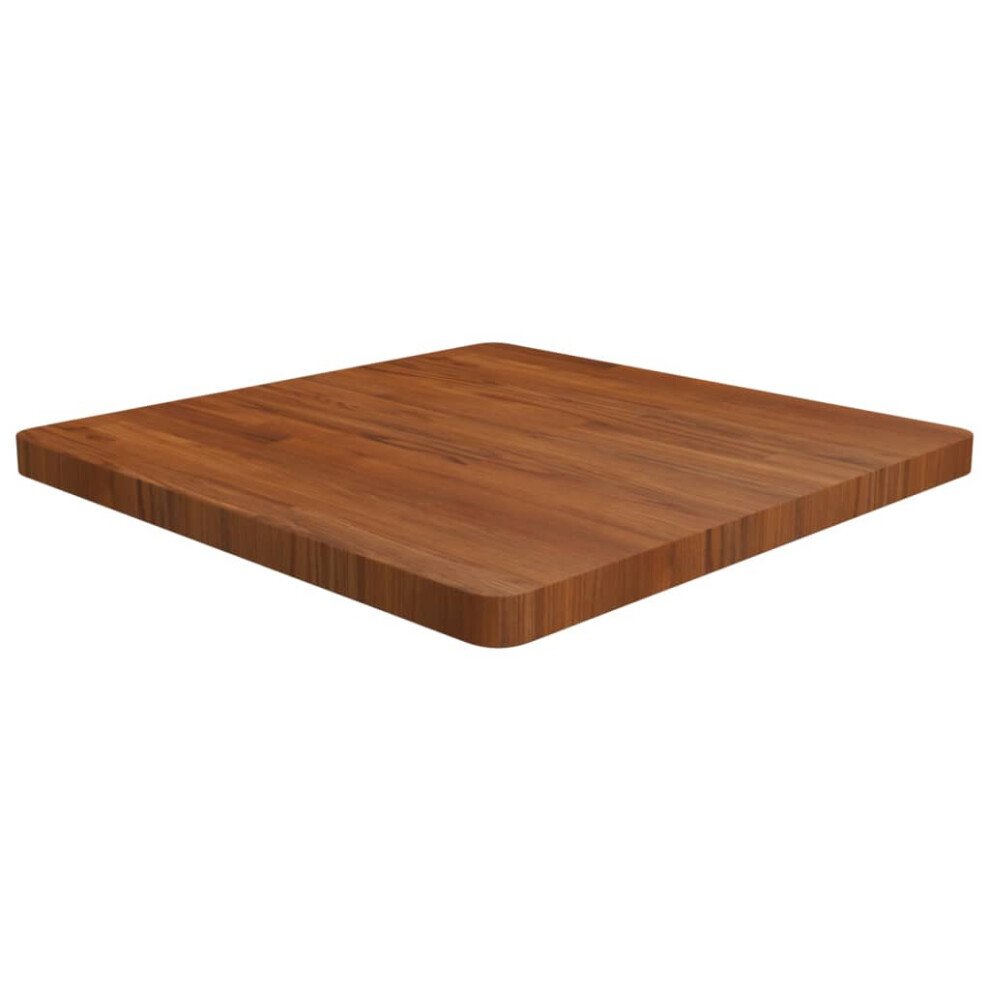Vidaxl (Dark Brown, 70 X 70 X 4 Cm (L X W X T)) Solid Wood Oak Square Table Top Desktop Multi Colours Brown Multi Sizes