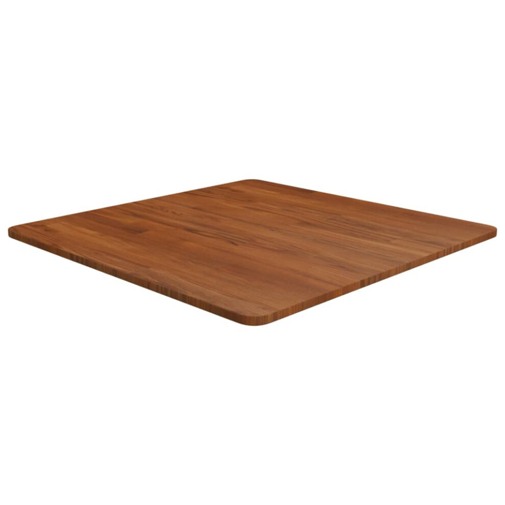 Vidaxl (Dark Brown, 70 X 70 X 1.5 Cm (L X W X T)) Solid Wood Oak Square Table Top Desktop Multi Colours Brown Multi Sizes