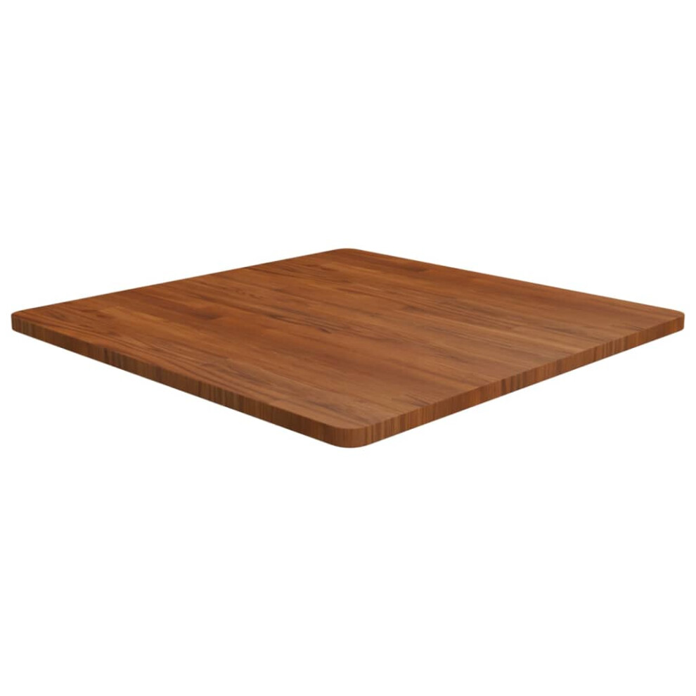 Vidaxl (Dark Brown, 80 X 80 X 2.5 Cm (L X W X T)) Solid Wood Oak Square Table Top Desktop Multi Colours Brown Multi Sizes