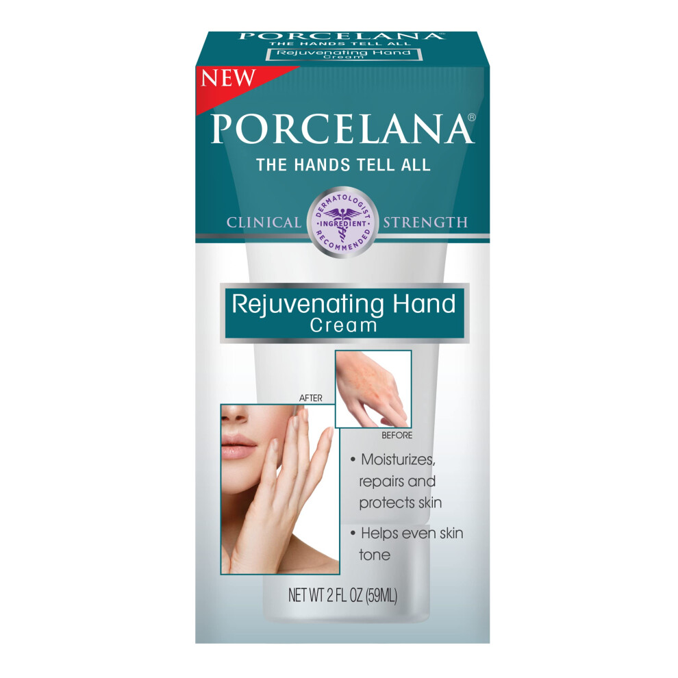 Porcelana Rejuvenating Hand Cream - Moisturizing & Anti Aging Lotion - Non Greasy Formula Evens Skin Tone & Dermatologist Recommended (2 oz)-image-OPC-PFST9KZ-NEW