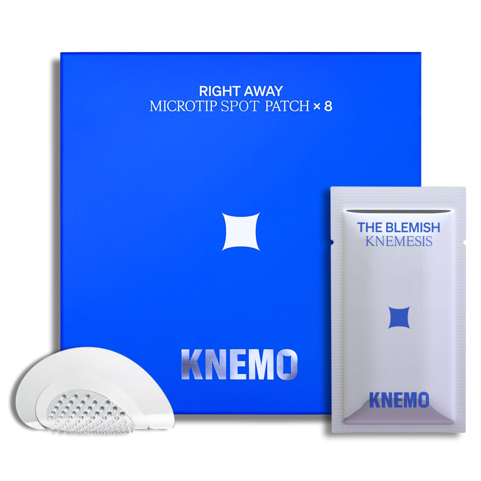 KNEMO RIGHT AWAY Microtip Hydrocolloid Acne Pimple Patch for Early Stage Zits and Hidden Blemish 8 Patches Microdart Patch