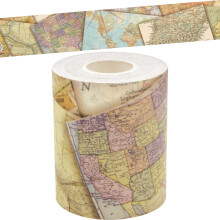 Von Lehrern erstellte Ressourcen Travel The Map, gerader, gerollter Randbesatz 50 Fu zum Dekorieren von Pinnwnden, Wnden, Schreibtischen, Fe