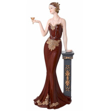 (Lola with Glass) Dark Berry Red Charleston Broadway Belles Figurine