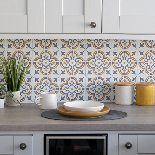 JAMILA GOLD Self-adhesive Wall Tiles (6 tiles)