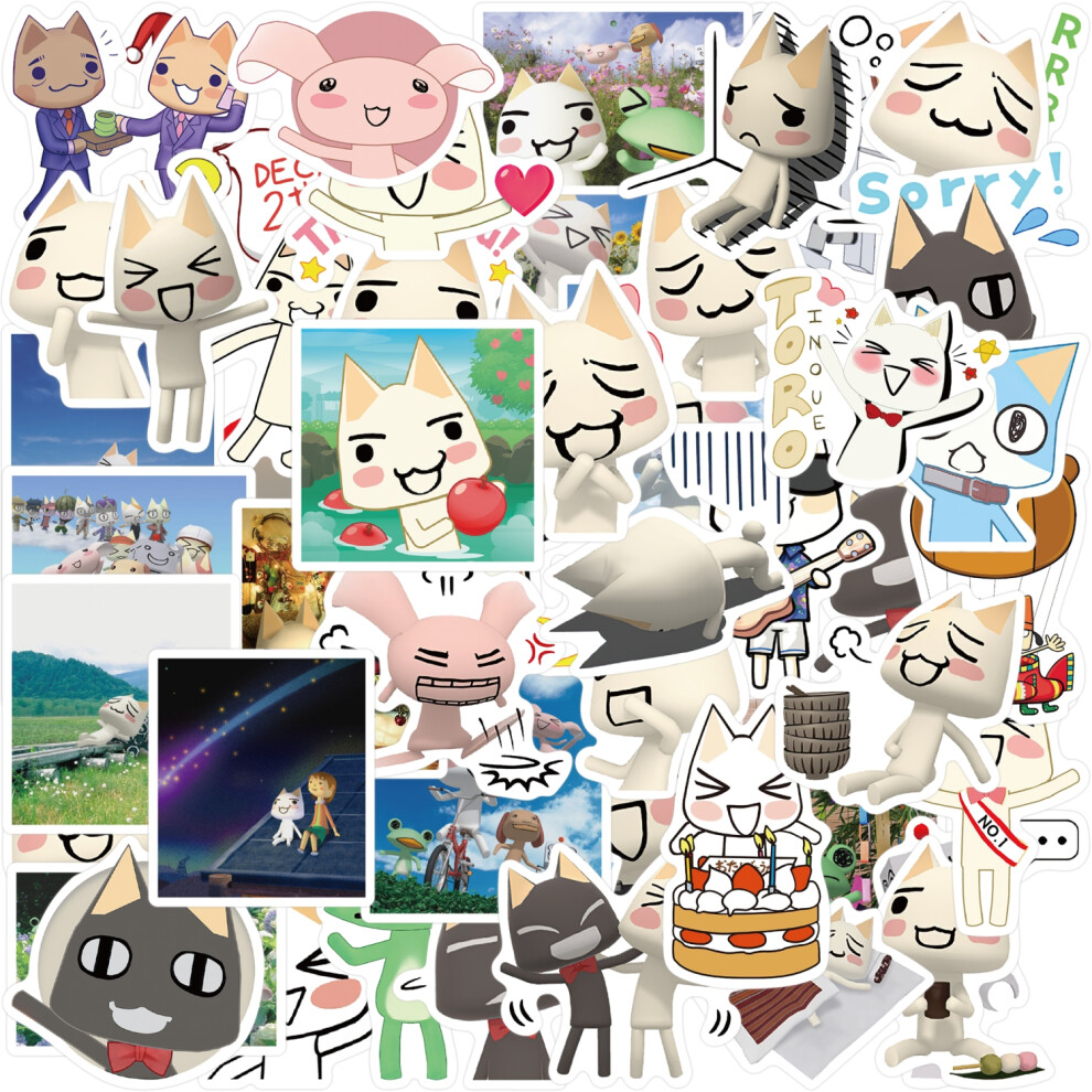 (50pcs) 10/50Pcs Japan Kawaii Stickers Toro Inoue Cat Decals Laptop Graffiti Skateboard Phone Suitcase Cartoon Stickers Kids Gift Toy