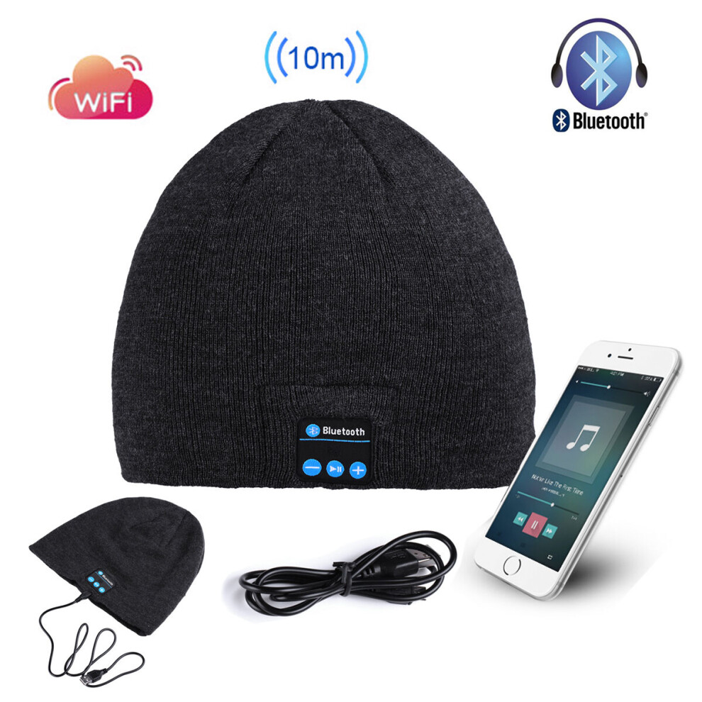 Warm Beanie Soft Hat Wireless Bluetooth Smart Cap Headset Mic Headphone Speaker
