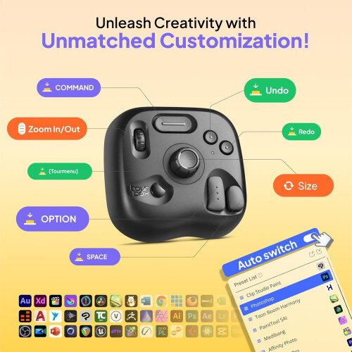TourBox Lite, Custom Controller for Photo Video Editing, Color Grading, Ilustration 2