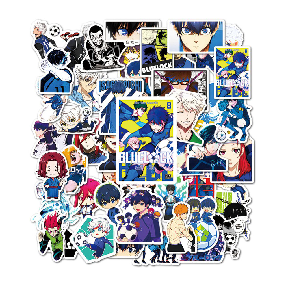 (50pcs) 10/50Pcs New Japan Blue Lock Anime Stickers Vinyl Bachira Nagi Skateboard Guitar Laptop Suitcase Fridge Manga Stickers Kids Gift