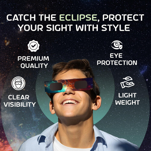 Solar Eclipse Glasses AAS Approved 2024 - [12 Pack] Trusted for Direct Solar Eclipse Viewing - ISO 12312-2 & CE Certified 1