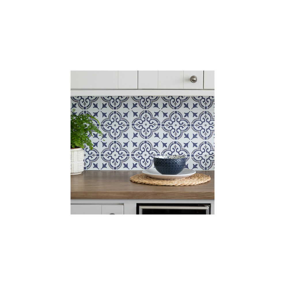 JAMILA BLUE Self-adhesive Wall Tiles (6 tiles)