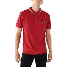 (Red, 2XL) True Religion Mens Polo Shirt Regular Fit
