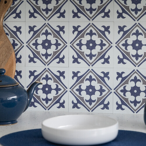 NADIA BLUE Self-adhesive Wall Tiles (6 tiles)