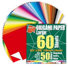 [Taron origami-studio] Suuri 9,5 tuuman yksipuolinen 50 vri 60 arkkia, nelinmuotoinen, helposti taitettava korkealuokkainen japanilainen paperi al
