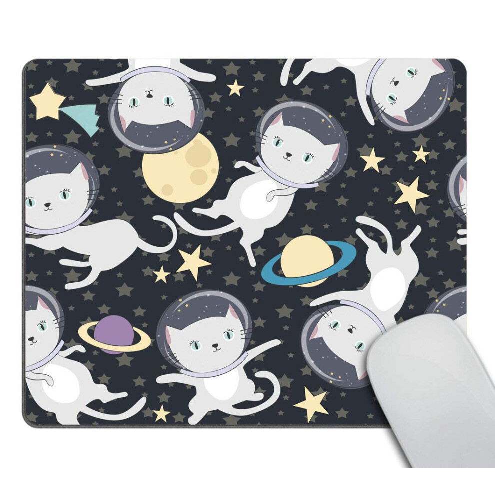 Smooffly Gaming Mousepad Custom Fun Cat Astronaut In Space Mouse Pad Non-Slip Rubber Comfortable Customized Computer Mouse Pad 4876573691046