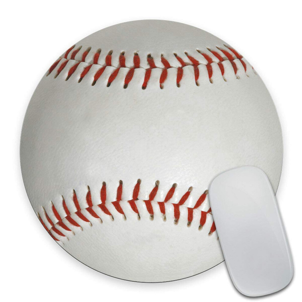 Smooffly Round Mouse Pad Custom Baseball Design Customized Round Non-Slip Rubber Mousepad Gaming Mouse Pad Size 7.9 X 7.9 X 0.12 Inch 4876573692623