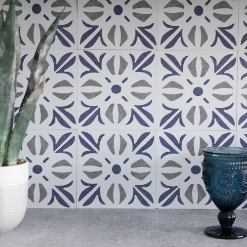 CUBIA BLUE Self-adhesive Wall Tiles (6 tiles)