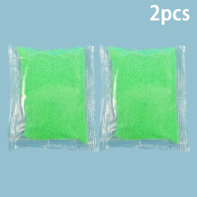 (Green) 2pcs Suitable for age 6 Children's sand toys, non-wet sand, magic sand, water modeling sand, non-wet sand, colored sand