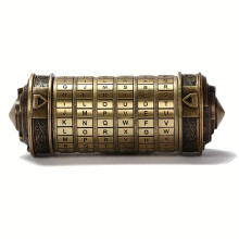 (Bronze) Da Vinci Code Alphabet Lock Box - Secure Metal Cylinder with Combination Password for Birthday & Valentine's Gifts