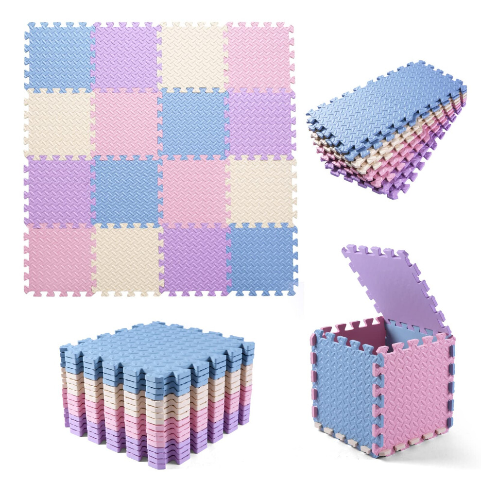 Tamiplay Foam Play Mat For Baby Eva Non-Toxic Interlocking Floor Mats Solid Colored Foam Puzzled Floor Mats Baby Play Mat Exercise Mats 24 Spel