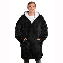 Trekki Übergroße Kapuzendecke, Sweatshirt, tragbare Decke, Kapuzenpullover für Herren und Damen mit Reißverschluss, bequeme Fleece-Kapuzendecke f