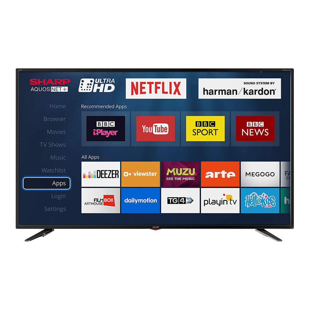 Sharp 43" Inch UHD 4K Smart TV with Aquos Net, Netflix and DTS TruSurround