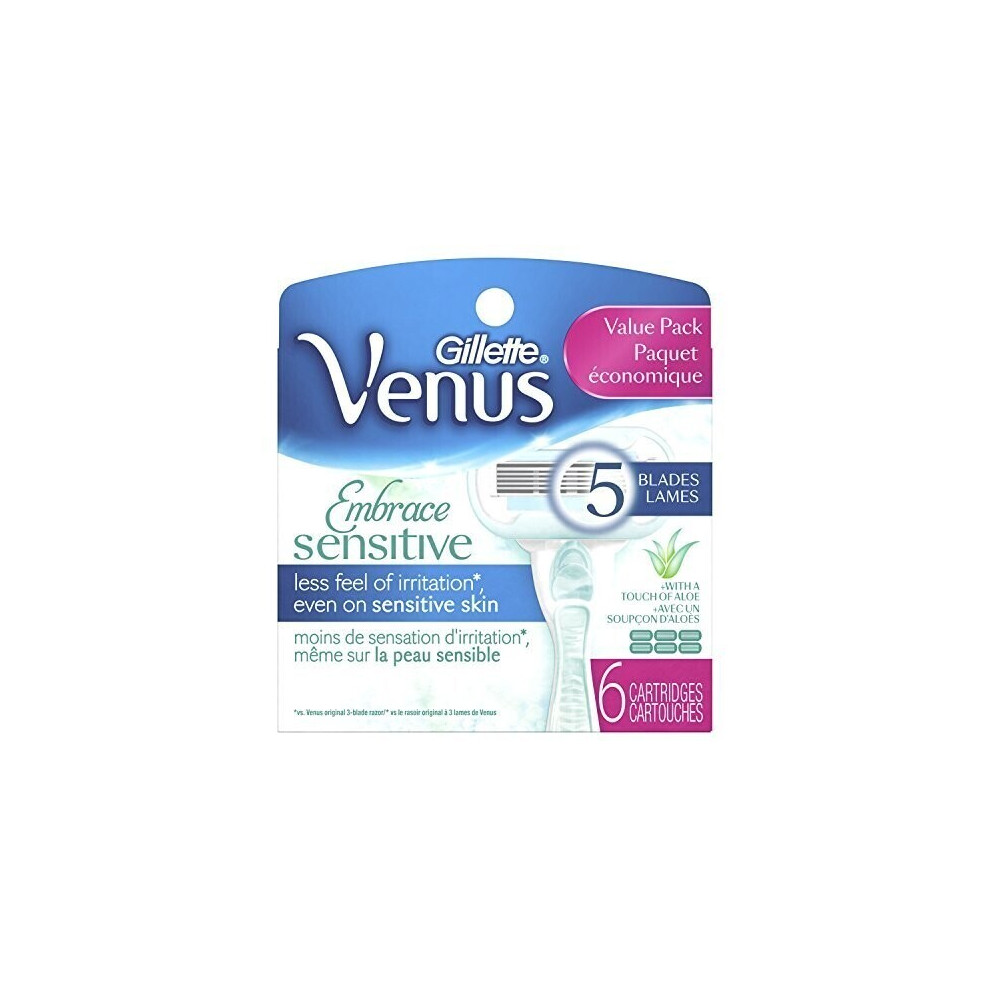 Gillette Venus Embrace Sensitive Womens Razor Blades  6 Refills