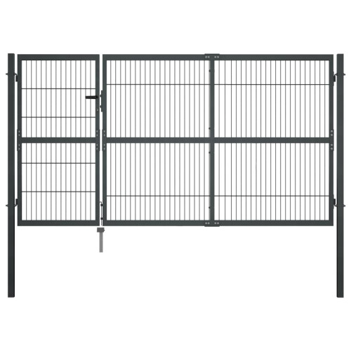 VidaXL vidaXL Gartentor mit Pfosten Stahl 350140 cm Anthrazit