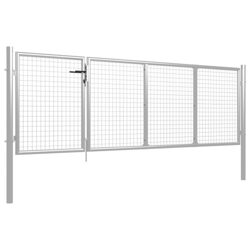 VidaXL vidaXL Gartentor aus Stahl 350 x 75 cm Silber 1