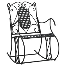 (84 x 54 x 95 cm) vidaXL Rocking Bench Park Patio Garden Bench Outdoor Bench Seat Black Steel