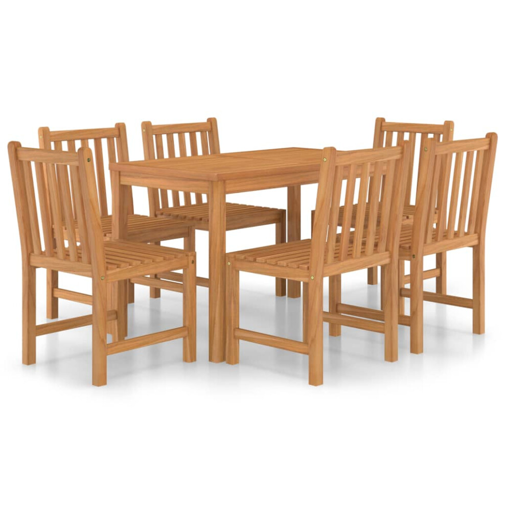Vidaxl (6 Piece) Solid Teak Wood Garden Dining Set Outdoor Wooden Furniture 5/7 Piece