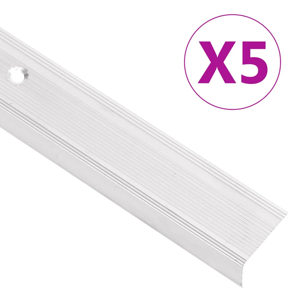 (silver, 90 cm (5 pcs)) vidaXL 5x Stair Nosings L Aluminium Multi Sizes Multi Colours Multi Models