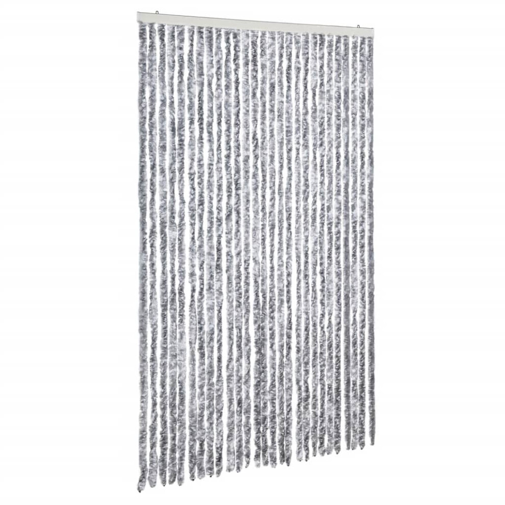 Vidaxl (White And Grey, 118 X 220 Cm) Fly Curtain Door Curtain Fly Screen Fly Blind Insect Curtain Chenille
