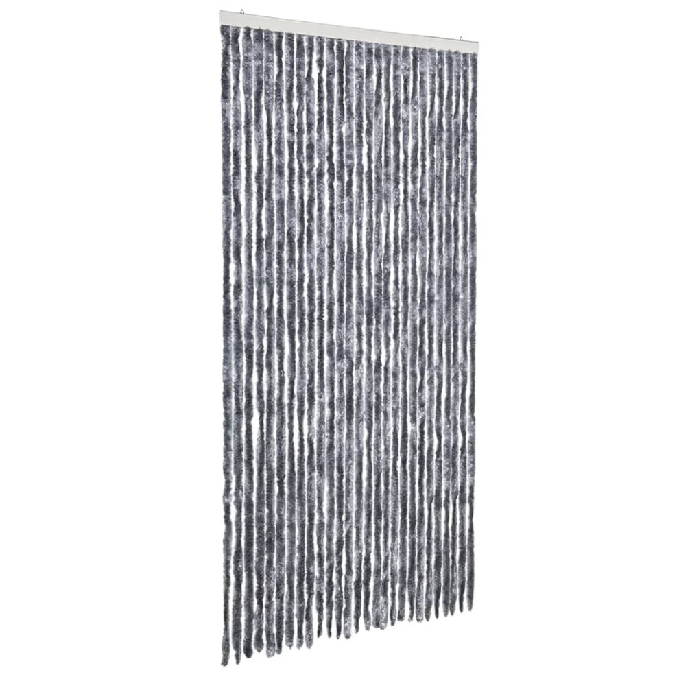 Vidaxl (Silver, 118 X 220 Cm) Fly Curtain Door Curtain Fly Screen Fly Blind Insect Curtain Chenille